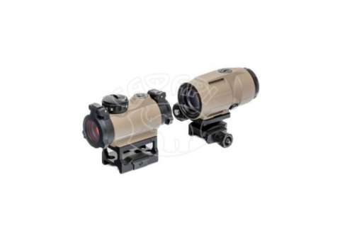 COMBO Kit Sig Optics ROMEO-MSR 2 MOA RED DOT FDE, JULIET3-MICRO 3X22MM Magnifier FDE