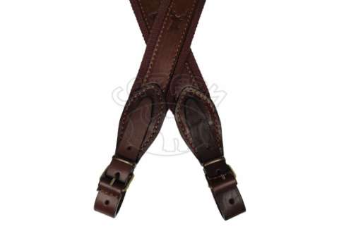 Ремінь рушничний шкіряний на пасової стрічці Venandi Brown 02