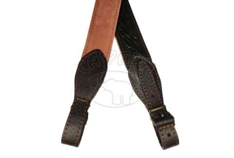 Ремінь рушничний шкіряний на шкіряному подкладе Venandi Brown