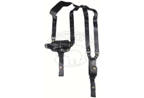 Кобура оперативна Медан Форт 17 шкіряна формована з шкіряним кріпленням та підсумком під магазин