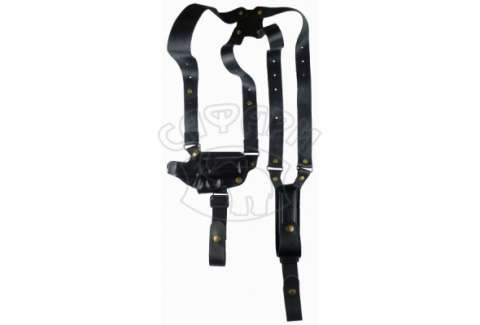 Кобура оперативна Медан ПМ шкіряна тришарова формована з шкіряним кріпленням та підсумком під магазин