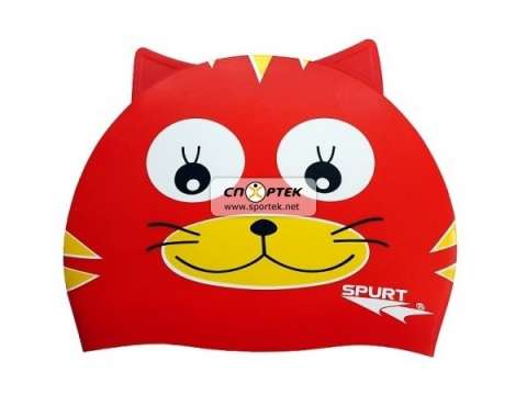 Шапочка для плавания Spurt силикон RED CAT