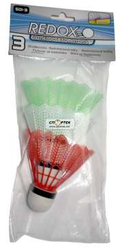 Воланы бадминтонна REDOX 501-3шт нейлон разноцветные