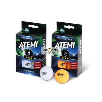 Мячики для настольного тенниса ATEMI *** 6 штук