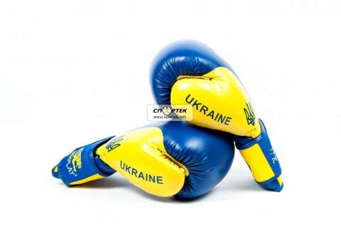 Боксерские перчатки PowerPlay 3021 Ukraine Blue-yellow