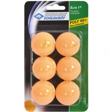 Мячики настольного тенниса Donic-Schildkrot 1 * ELITE 40+ plastic (6шт) orange