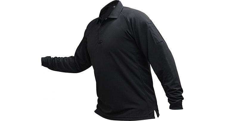 Футболка-поло тактическая мужская дл.рукав "Vertx"  (черный)