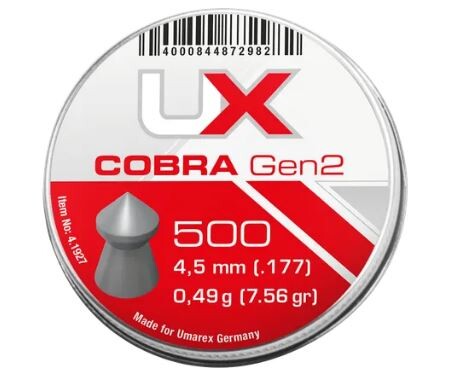 4.1927 Пульки Umarex Cobra Gen2 0,49гр. кал.177, 500шт.