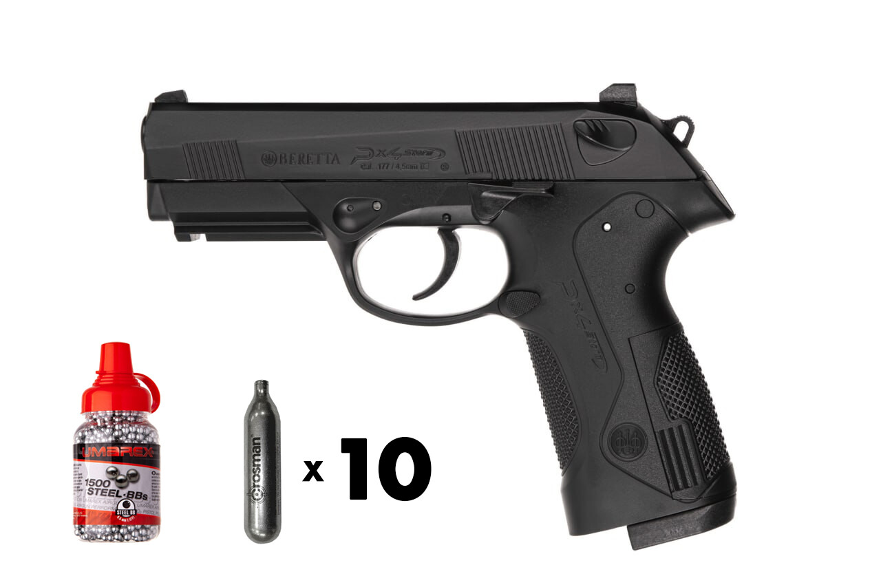 Акционный набор: Umarex Beretta Px4 Storm + Шарики Umarex Quality BBs + Баллон СО2 (10шт.)