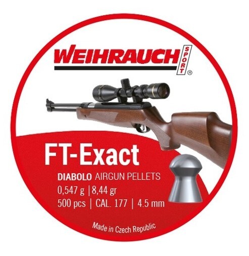 Пульки Weihrauch F&T Exact 0,547гр, кал.4,5(.177) 500 шт