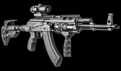 Приклад телескопічний FAB, для АКМС складаний, з амортизатором, чорний