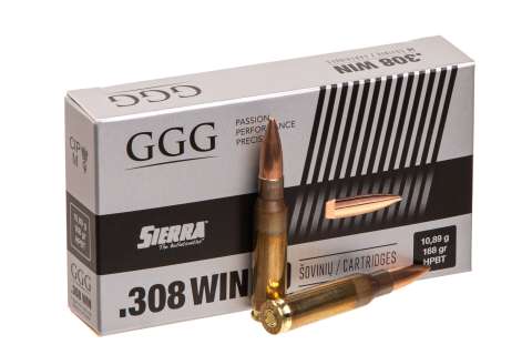 Патрон нарізний GGG k.308 Win HPBT 168Gr (10,89 г)