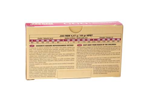 Патрон нарізний GGG кал. 223 Rem SIERRA HPBT 69gr (4.47 г)