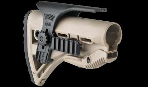 Щока регульована FAB з планкою Пікатінні для приклада GL-SHOCK з амортизатором, чорна