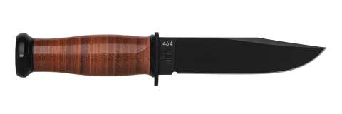 Ніж Ka-Bar Mark I, чорний, набірна шкір. рукоять, шкіряний чохол