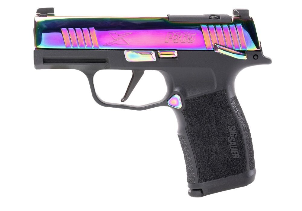 Пистолет спортивный Sig Sauer P365X 9MM, 3.1IN, RAINBOW & BLK, (2) 12RD STEEL MAG, MS, OR