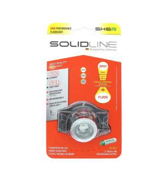 Налобний ліхтар Solidline SH6R, заряджається, 600/250/30, блістер