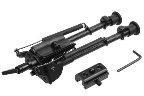 Сошки Vector Optics 230-345 мм Карбонове волокно, підпружинені з ричагом