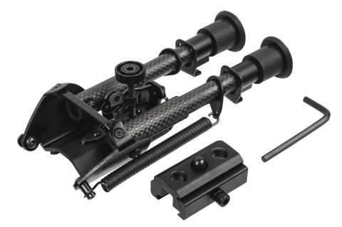 Сошки Vector Optics 155-230 мм на антабку. Карбонове волокно, підпружинені