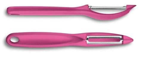 Овочечистка універсальна Victorinox, серрейторна двостороння РК, рожева