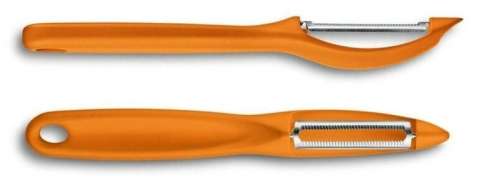 Овочечистка універсальна Victorinox, серрейторна двостороння РК, помаранчева