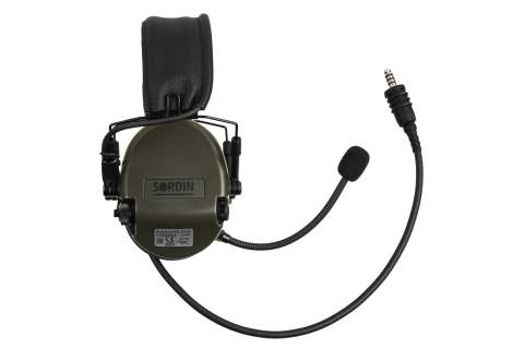 74332-06-S Активные наушники SORDIN Supreme Mil Nexus Кожаное оголовье,Зеленые