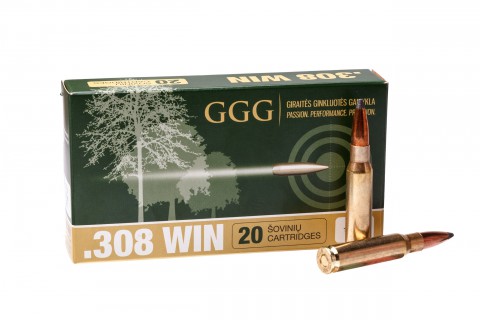 Патрон нарізний GGG кал.308Win SBT 165gr, 10.7 г
