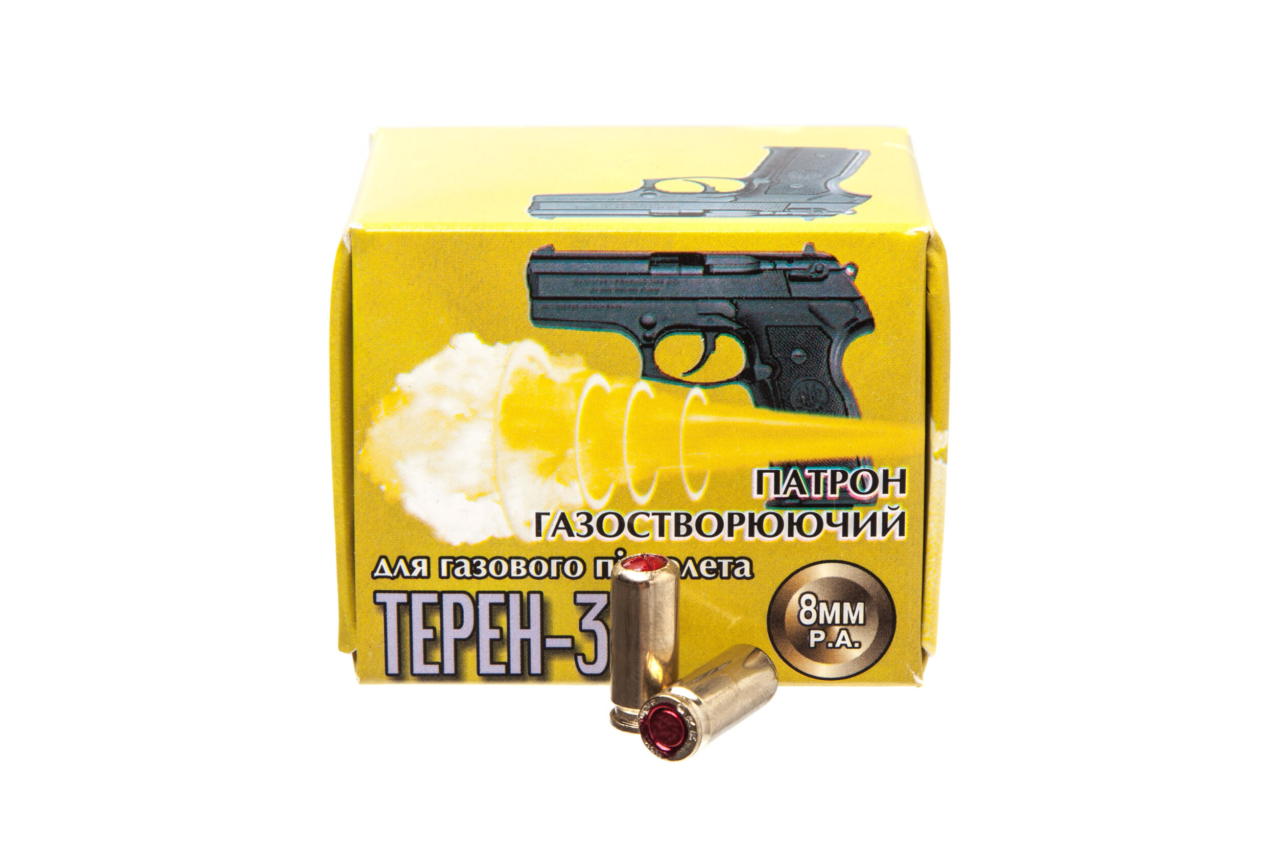 Патрон газовый "Терен-3" 8мм (пистолетный)