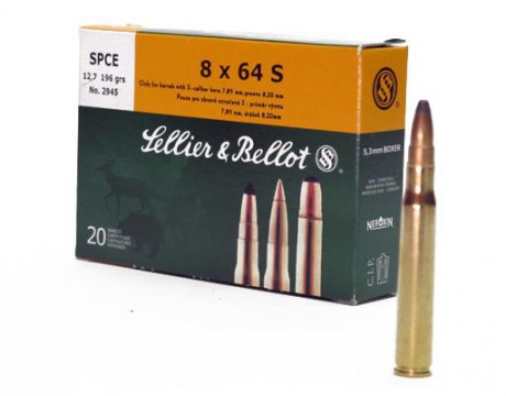 Патрон нарізний Sellier & Bellot 8х64S SPCE, 12,7 гр