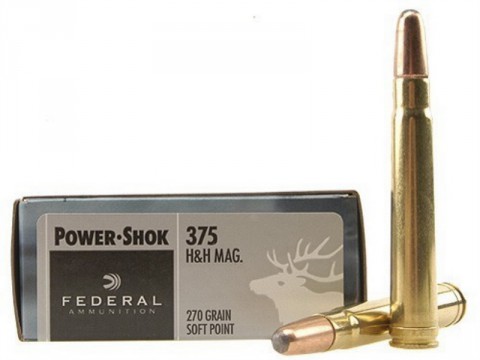 Патрон нарізний Federal Power-Shok 375 H&H Mag SP, 17.5 г (270GR), 820 м/с