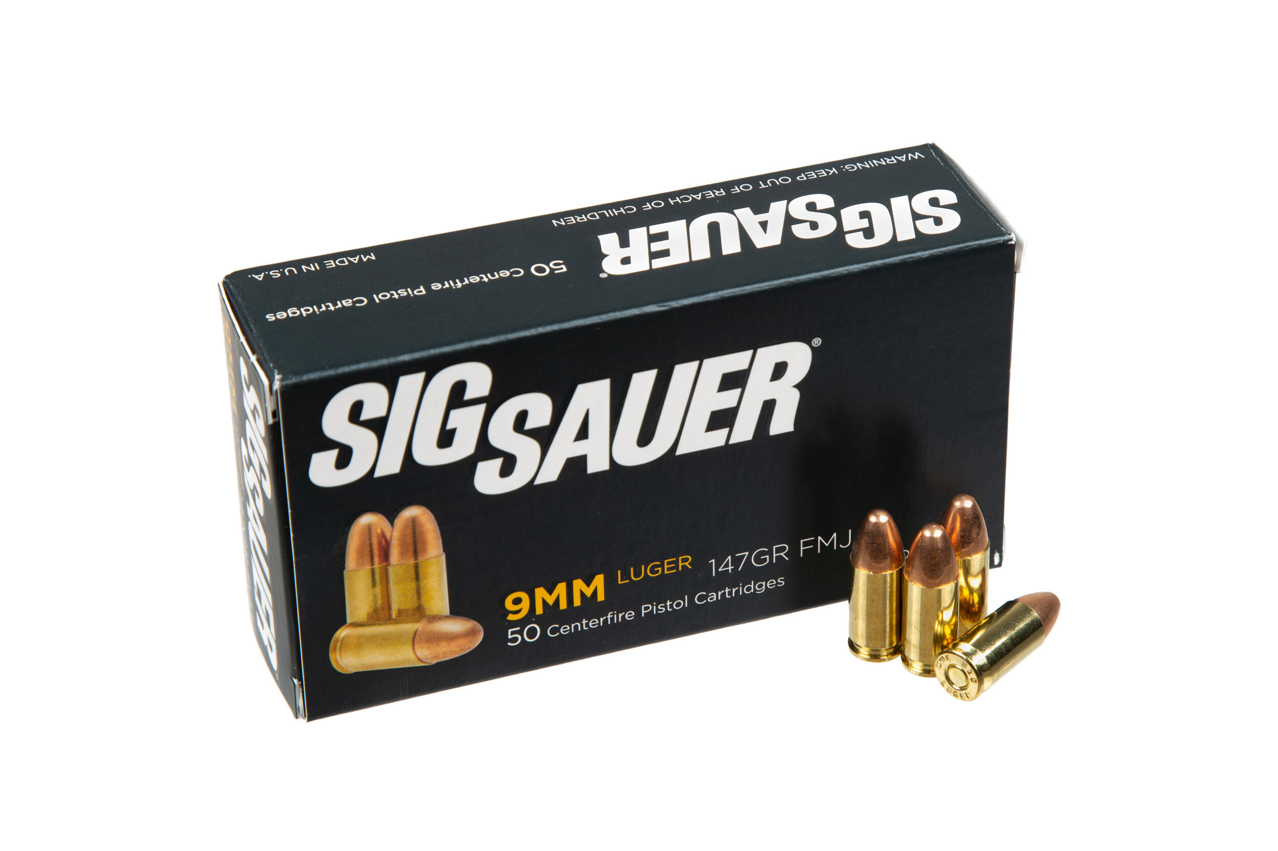 Патрон нарезной Sig Sauer 9х19 Luger Elite Ball FMJ 147Gr (9,52 г)