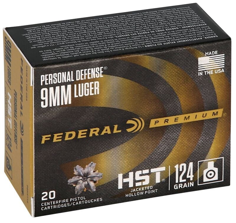 Патрон нарезной Federal HST 9х19 Luger 124Gr (8,04 г) 20 шт/уп