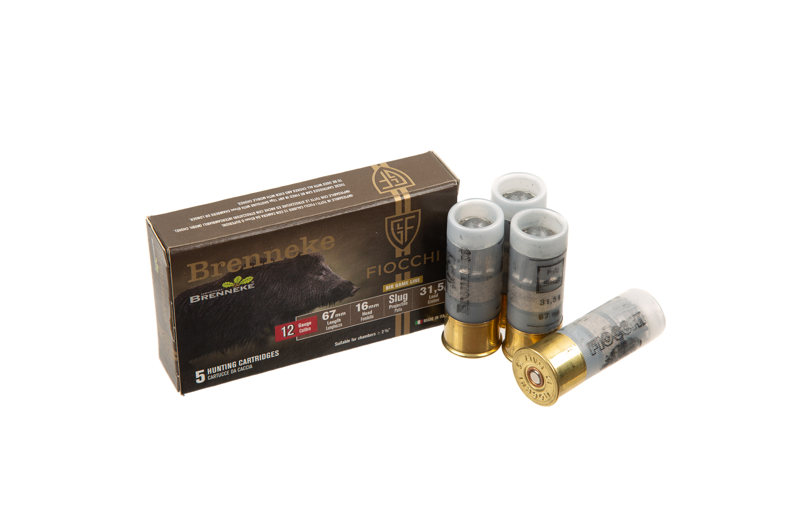 Пуля Fiocchi Brenneke 12/67/16, 31,5 г, 5 шт.