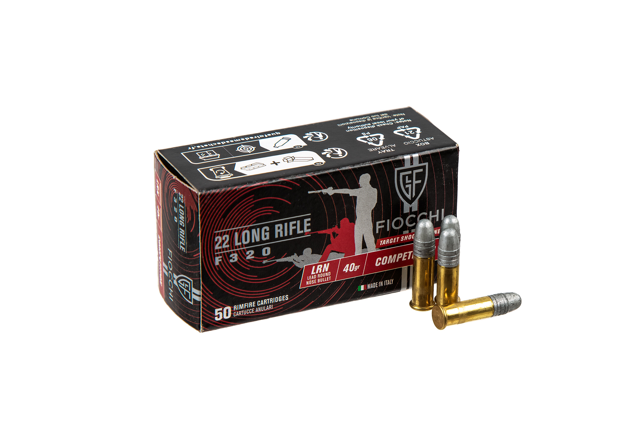 Патроны нарезные Fiocchi Official F320 22LR, LRN, 40GR (2,59 г), 320 м/с