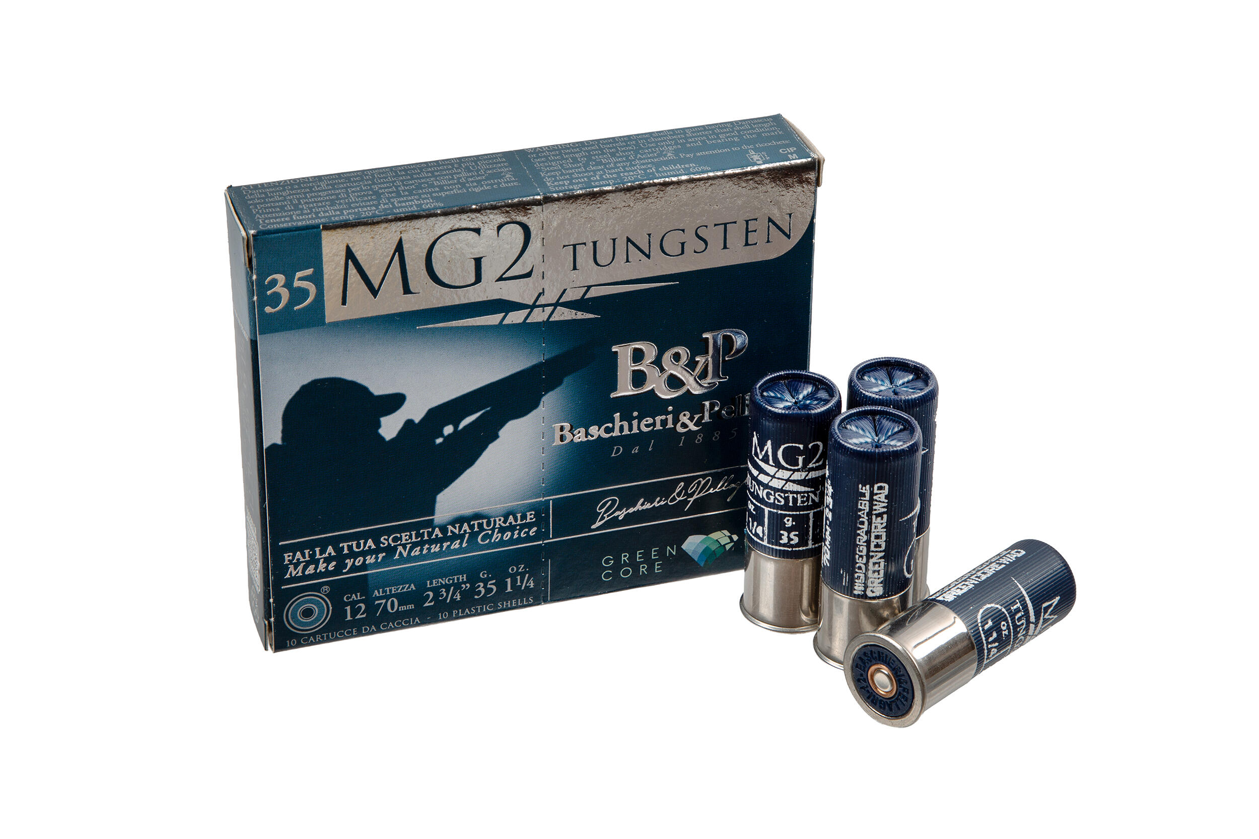 Патрон охотничий B&P MG2 TUNGSTEN GREEN CORE  к. 12/20/70 №5 10/100 шт 35 г
