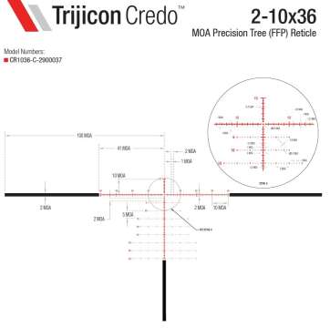 Приціл оптичний TRIJICON Credo 2-10x36 (30 мм) illum. MOA Tree Crosshair FFP Red