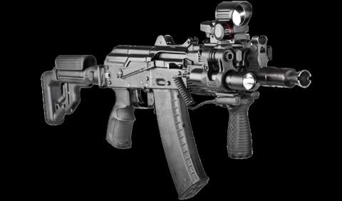 Цівка тактична FAB для AK 74У, 4 планки, чорна
