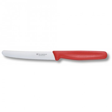 Ніж кухонний Victorinox Standart 11 см серрейтор, заокруглений, червоний