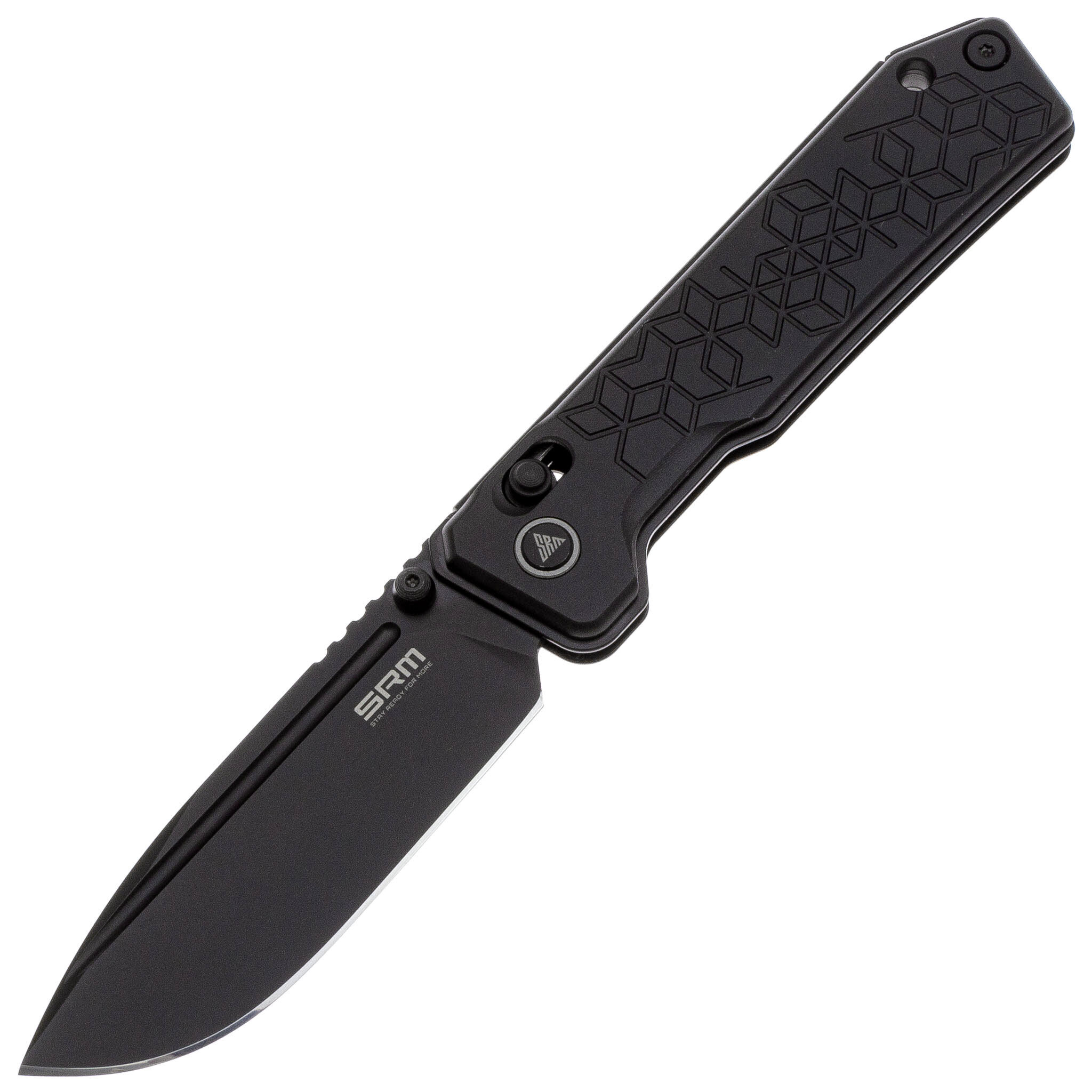 Нож SRM Rubik 7228B-AB, Sandvik 14C28N, алюминий, черный