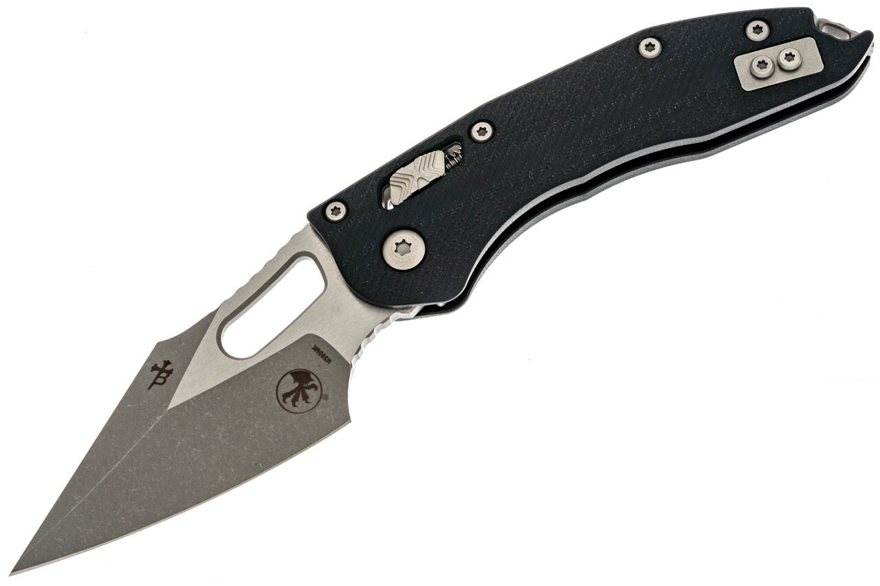 Нож Microtech Stitch Ram-Lock, fluted, Apoc, черная рукоять G10