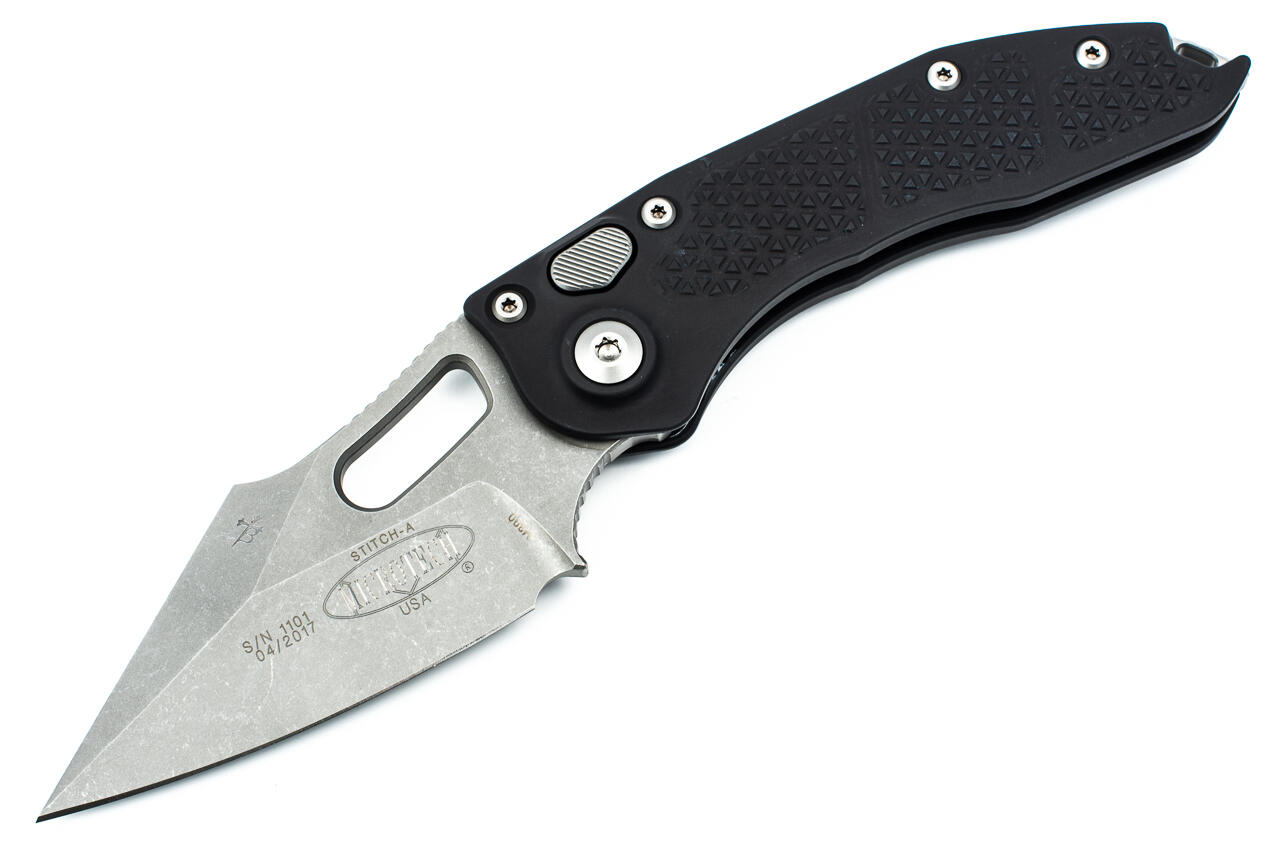 Нож Microtech Stitch S/E Stonewash Standard Black