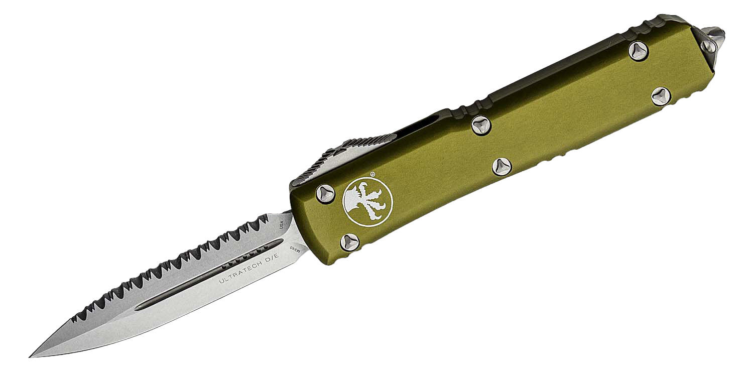 Нож Microtech Ultratech Gen IV OTF D/E серрейтор Stonewash OD Green