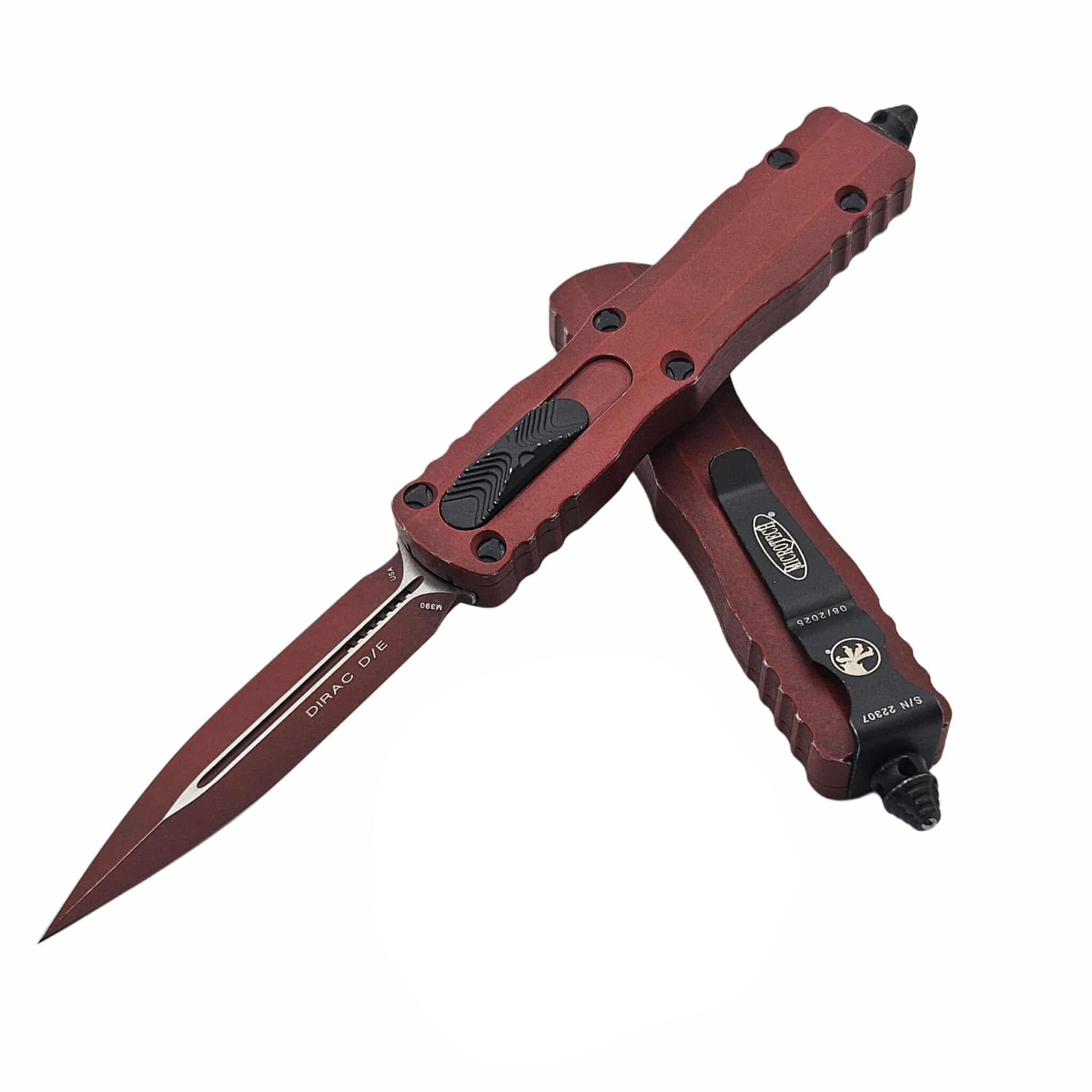 Нож Microtech Dirac D/E OTF, Standard Weathered Crimson