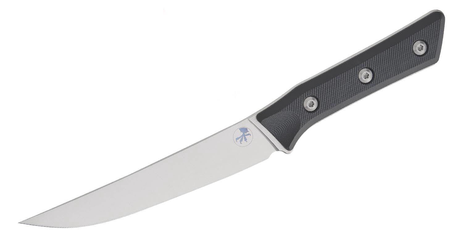 Разделочный кухонный нож Microtech Boning 6.125" Stonewash Black G-10