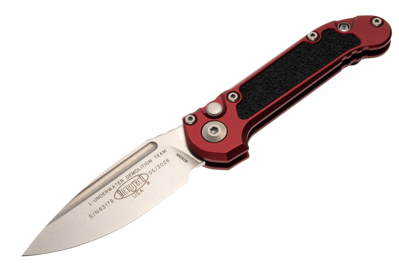 Нож Microtech L.U.D.T. S/E Gen III,  stonewash клинок, рукоять merlot