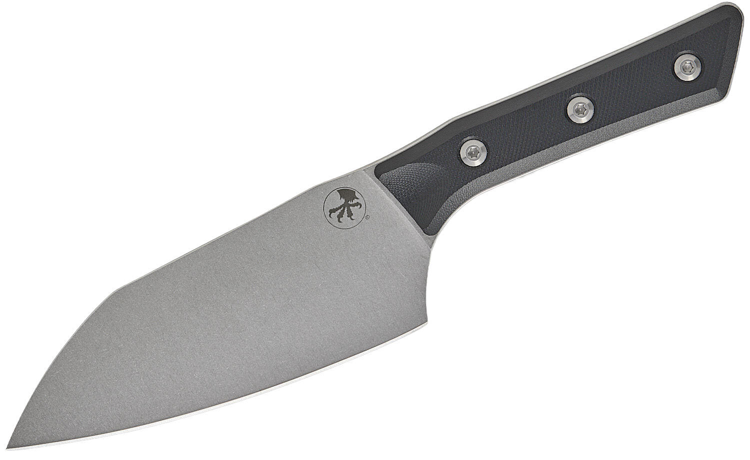 Кухонный нож Microtech Santoku 6" Stonewash Black G-10
