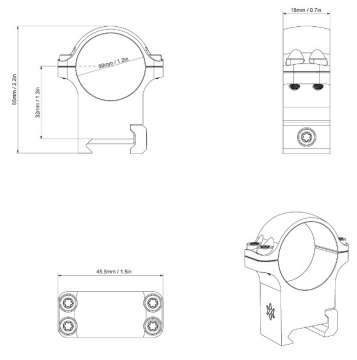 Кільця Vector Optics Сталеві 30 мм Weaver середні