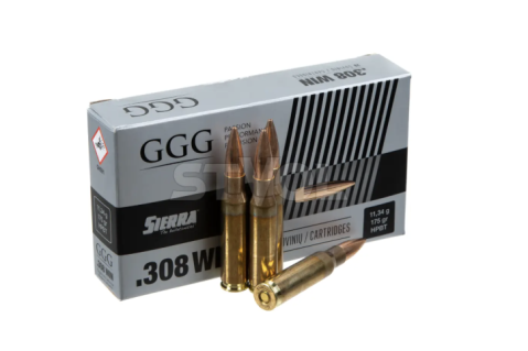 Патрон нарізний GGG k.308 Win, SIERRA HPBT, 175gr (11,3 г)