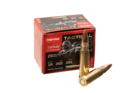 Патрон нарізний Norma Range & Training – 7.62×39 Tactical FMJ 124 GR