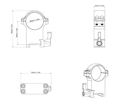 Кільця Vector Optics Сталеві 30 мм Weaver швидкоз'ємні високі